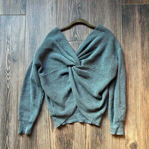 Amour Vert turquoise Belicia Sweater twisted back